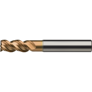 SC Al end mill. cutter 3mm L2=16mm Z=3 short, HA, edge prot. cham., ZrCN Ultra-N