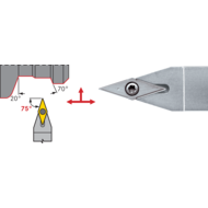 Tool holder SVVB-N 2020 K16, set. angle 72,5°, for turning inserts VBM..1604..