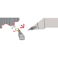 Clamp mount. SVGC-L 0808 K07, setting angle 90°, for turning inserts VC.T0702..