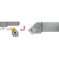 Tool holder PSSN-L 2020 K12, setting angle 45°, for turning inserts SNM.1204..