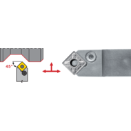 Tool holder PSDN-N 2020 K12, setting angle 45°, for turning inserts SNM.1204..