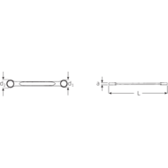 Doppel-Ringschlüssel DIN837 6x7mm, L=100mm gerade (Chrome-Alloy-St.,verchromt)
