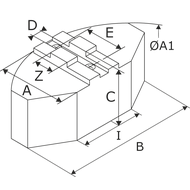 Segmentbacken 315mm E= 54 N=12 M12 Z=26, Satz a' 3 Stück