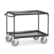 Table trolley 850x500 mm, 2 trays, supported load 400 kg, RAL7016