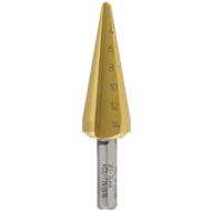 Cone drill HSS No. 0 Ø3-14.0mm (steel/cast iron) TiN