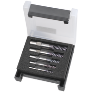 SC end milling cutter set 35°/38° UT, Ø6/8/10/12/16mm lg, clear., 4S., HB, TiAlN