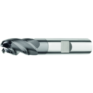 Solid carbide radius milling cutter 35°/38° 3mm Z=4 long, HB, TiAlN