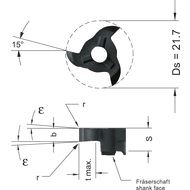 Cutting insert Z22.0070.00 circlip slot 0,70mm tmax=1,5mm HC8620