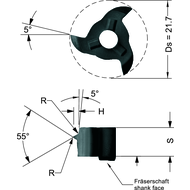 Cutting insert Z22.5511.02 Whitworth pipe thread 11 thread/inch HC8620