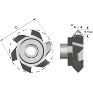 Cutting insert SC160 E H14 for countersink. & groov. 90° (insert size 17mm) AMT8