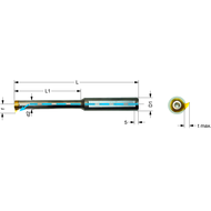 Tool holder 608.0012.1HM 12x21mm cutting insert-R/LS08 IC