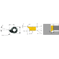 Cutting insert LS08.4746.02 C turn./intern. thread undercuts Dmin=7.8 mm AL41F