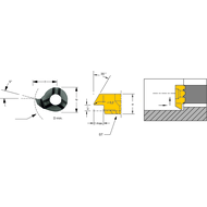 Cutting insert RS08.3046.02 C reverse turning tmax=1.3 mm Dmin=7.8 mm AL41F