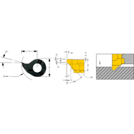 Cutting insert RS09.0810.45 C roughing/chamfering tmax=1.5 mm Dmin=9 mm AL41F
