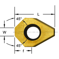 Cutting insert NPV.3045.1 45° chamfering, groove width 6/7/8mm (holder NHV.22)