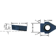 Cutting insert NV10.030D.02 for groove DIN6885 D9 3x1.8mm (holder NHV.10)