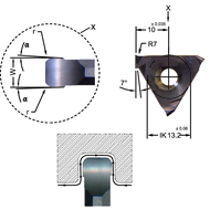 Cutting insert DED.0150.02-D AL41F copy and precision turning 1.5 mm r=0.2 mm