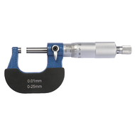 Outside micrometer 0-25mm (0,01mm) with ratchet