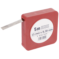 Stainless steel feeler gauge strip 5 m x 12.7 mm in cassette 0.18 mm