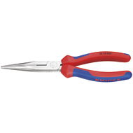 Needle-nose pliers 200mm with cutting edge, straight jaws