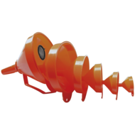 Funnel set, plastic, orange, 6-piece