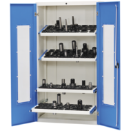 CNC display case 04.2118.00A VDI30 WxDxH: 980x500x1838mm RAL7035/5012