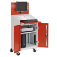 Computer cabinet, mobile 04.680.C125A WxDxH 680x500x1610mm RAL7035/3020