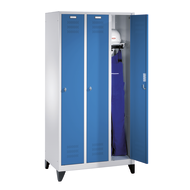 Basic locker WxDxH: 900x500x1800mm 3 compartments, with feet RAL7035