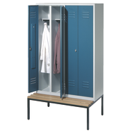 Locker WxDxH: 610x500x1850mm 2 comp.-1pers. with feet RAL7035