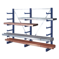 Cant. single shelf 2000x2700x500mm, 3 stands, 6 arms each, arm load cap. 200kg
