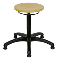 Work stool, sitting height 400-600mm, with sliders, PU black
