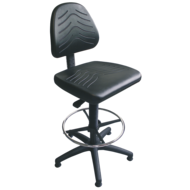 Work chair, sitting height 520-720mm, with backrest + sliders, black
