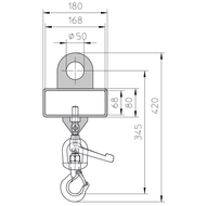 Load hook load capacity 1000kg, galvanised