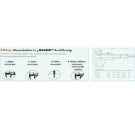 Messschieber 100mm (0,05mm) mit rundem Tiefenmaß ø1,9mm