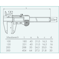 Dig. calliper gauge 150mm (0,01mm) ABS AOS thumb r., depth bar 1,9mm, data outp.