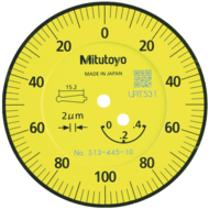 Lever dial indicator 0.4 mm (0.002 mm) scale 0-100-0, ext. ring 39 mm inclined