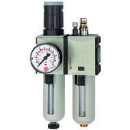 Maintenance unit 2 pc. “FUTURA”, PC container, protect. cage & manometer, G 1/4"