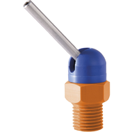 High-press. nozzle 1/4 inch, Ø2 mm, pipe length 1.0 mm, actuating angle 60°-110°