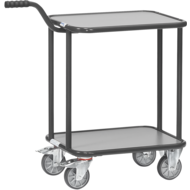 Dolly, supported load 200 kg, 2 shelves, 4 wheels, RAL7016