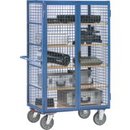 Box trolley with mesh panels, 1170x745x1792, RAL5007