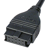 Signal cable type D, 2m, 10-pin, rectangular