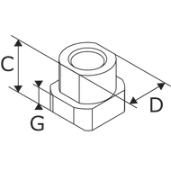 T-slot nut w. cheese-head screw DIN 912-12.9, 29x11x25,5mm M20x40 (1x)