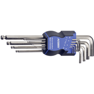 Hexagonal offset screwdriver set 9-pc. 1,5-10mm ball head, long, nick.-plated