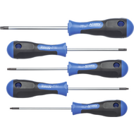 Screwdriver set 5-pc. T6/T7/T8/T9/T10 with bore TR T6,7,8,9,10