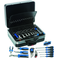 Tool case with wheels, equipped with 38 pcs.