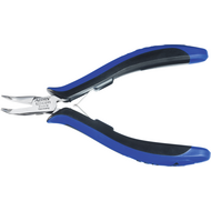 Needle-nose electr. pliers 130mm, curved short jaws, w/o thrust(smooth),ESD-