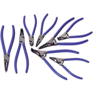 Pliers set for circlips, 8-piece, in box