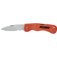 Electrician's knife, red, stainl. stl blade+blade lock, 2 wire-stripping notches