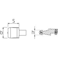 Einsteckadapter 9x12mm für Einsteckwerkzeuge mit seitl.Schwalbenschwanz-Führung