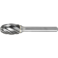 Carbide rotary cutter sim. to DIN8033 type TRE 10x15mm Al teeth, shank 6mm